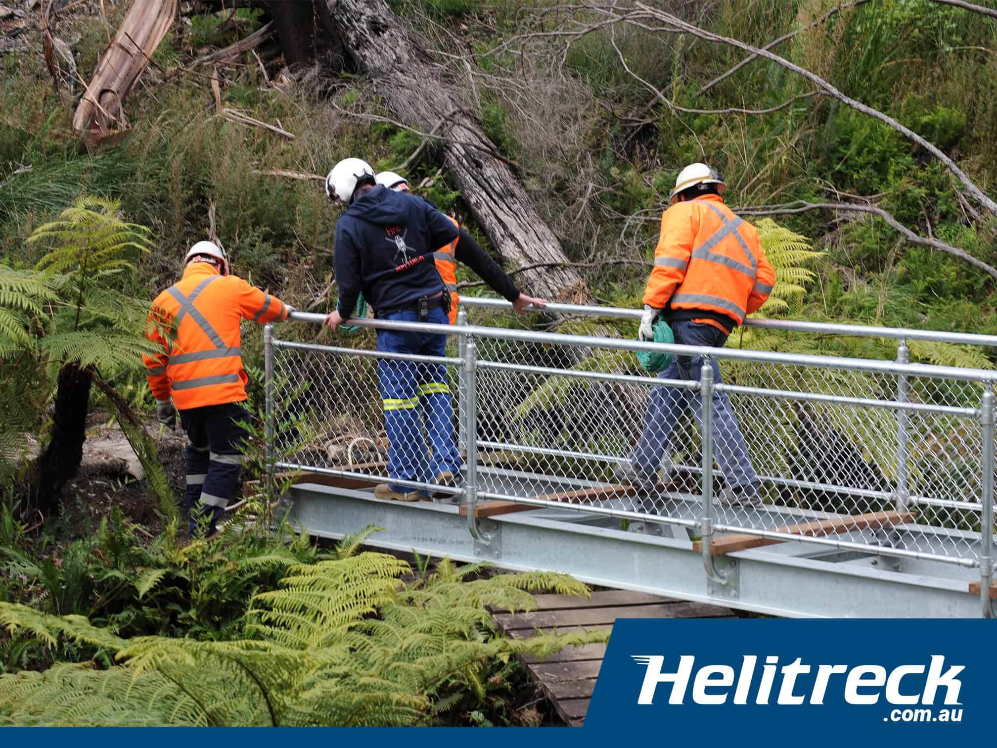 popes glen footbridge upgrade helitreck